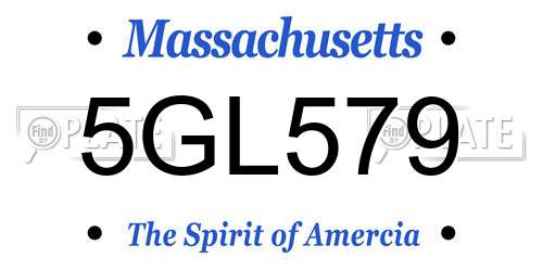 5GL579 Massachusetts License Plate