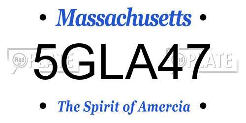5GLA47 Massachusetts License Plate