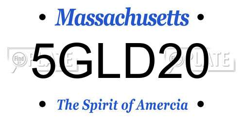 5GLD20 Massachusetts License Plate