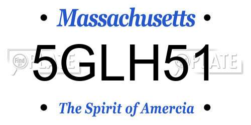 5GLH51 Massachusetts License Plate