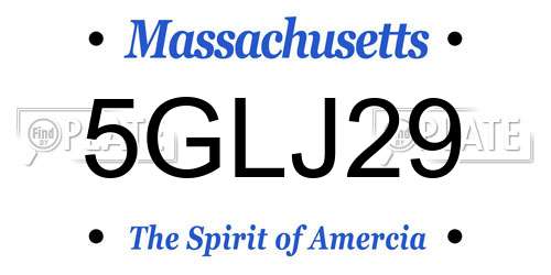 5GLJ29 Massachusetts License Plate