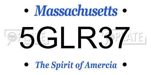 5GLR37 Massachusetts License Plate