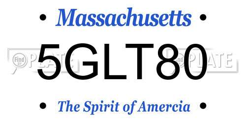 5GLT80 Massachusetts License Plate