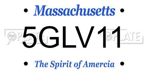 5GLV11 Massachusetts License Plate