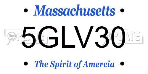 5GLV30 Massachusetts License Plate