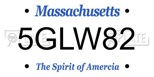5GLW82 Massachusetts License Plate