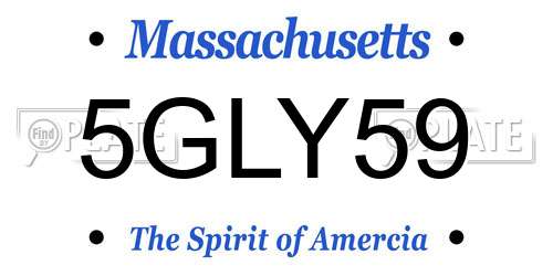 5GLY59 Massachusetts License Plate