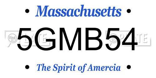5GMB54 Massachusetts License Plate