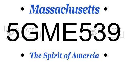 5GME539 Massachusetts License Plate