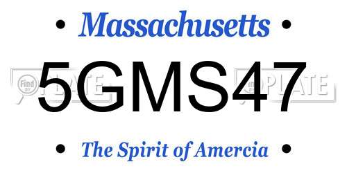 5GMS47 Massachusetts License Plate