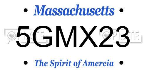 5GMX23 Massachusetts License Plate