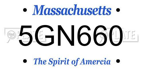 5GN660 Massachusetts License Plate