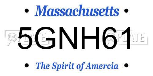5GNH61 Massachusetts License Plate