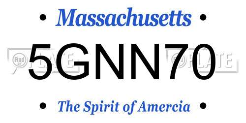 5GNN70 Massachusetts License Plate