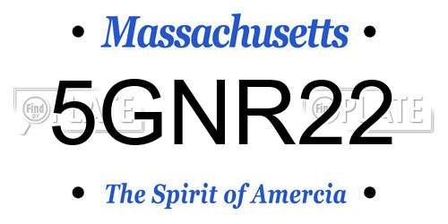 5GNR22 Massachusetts License Plate