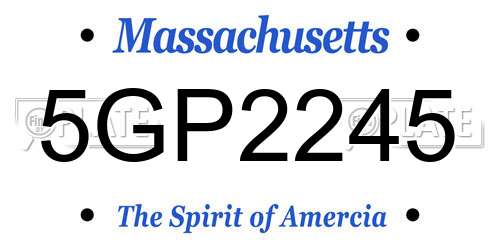 5GP2245 Massachusetts License Plate