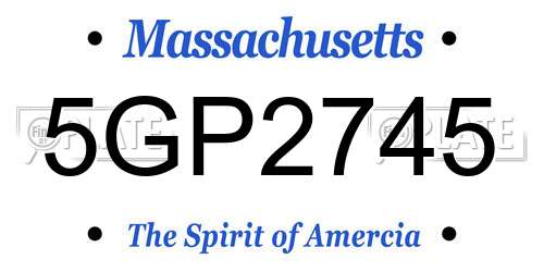 5GP2745 Massachusetts License Plate