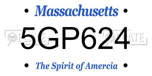 5GP624 Massachusetts License Plate