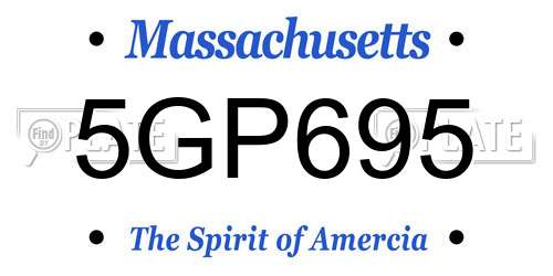 5GP695 Massachusetts License Plate