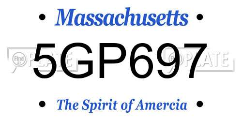 5GP697 Massachusetts License Plate