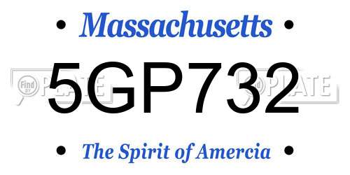 5GP732 Massachusetts License Plate