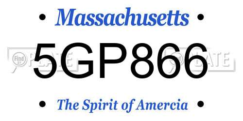 5GP866 Massachusetts License Plate