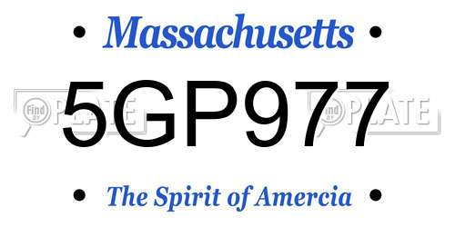 5GP977 Massachusetts License Plate