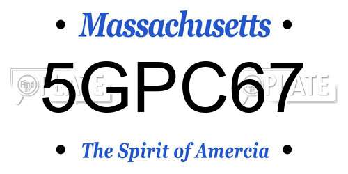 5GPC67 Massachusetts License Plate