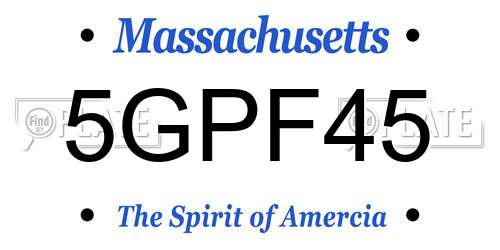 5GPF45 Massachusetts License Plate