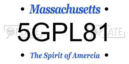 5GPL81 Massachusetts License Plate