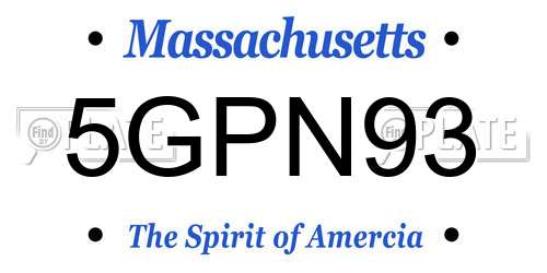 5GPN93 Massachusetts License Plate