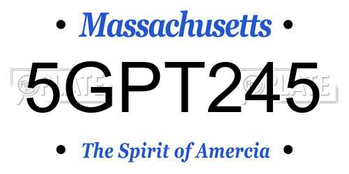 5GPT245 Massachusetts License Plate