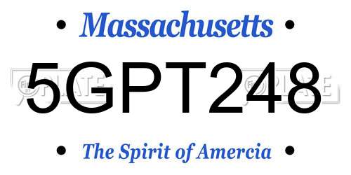 5GPT248 Massachusetts License Plate