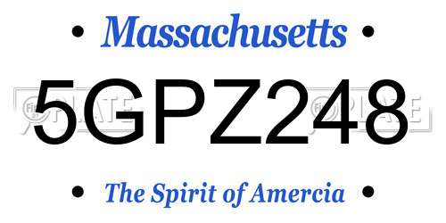 5GPZ248 Massachusetts License Plate