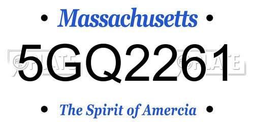 5GQ2261 Massachusetts License Plate