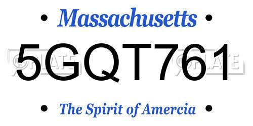 5GQT761 Massachusetts License Plate