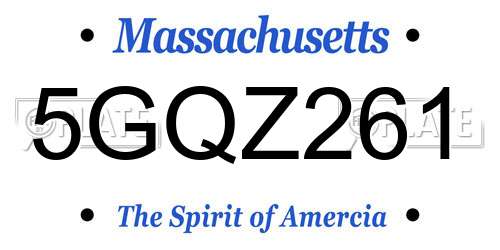 5GQZ261 Massachusetts License Plate