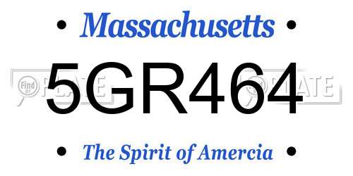 5GR464 Massachusetts License Plate