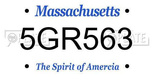 5GR563 Massachusetts License Plate