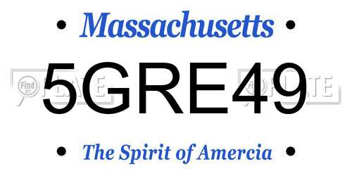5GRE49 Massachusetts License Plate