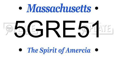 5GRE51 Massachusetts License Plate