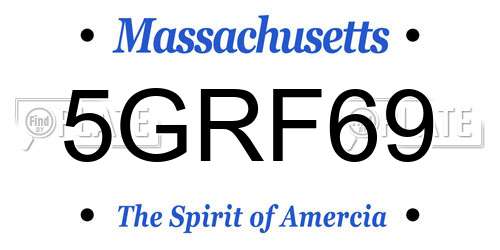 5GRF69 Massachusetts License Plate