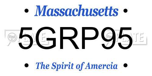 5GRP95 Massachusetts License Plate