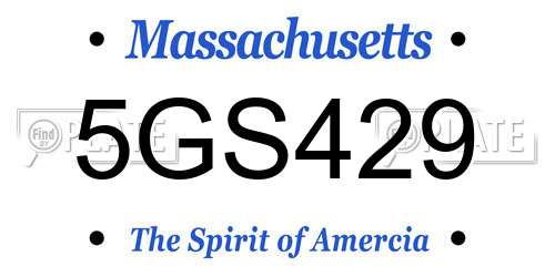 5GS429 Massachusetts License Plate