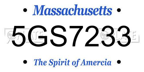 5GS7233 Massachusetts License Plate