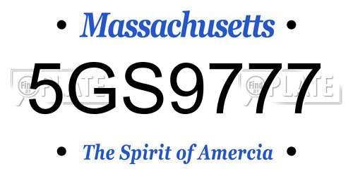 5GS9777 Massachusetts License Plate