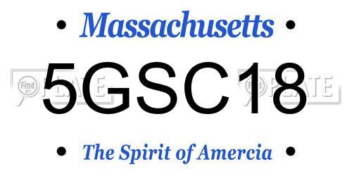 5GSC18 Massachusetts License Plate