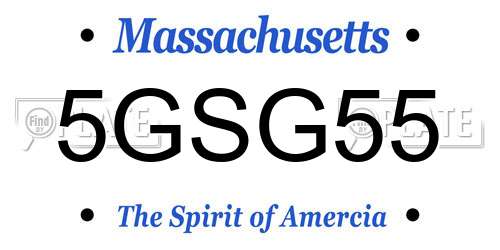 5GSG55 Massachusetts License Plate