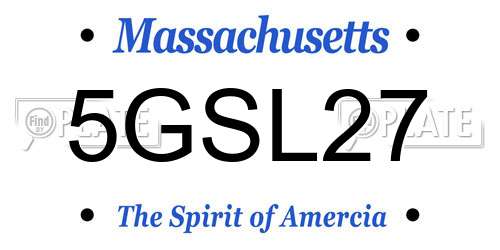 5GSL27 Massachusetts License Plate