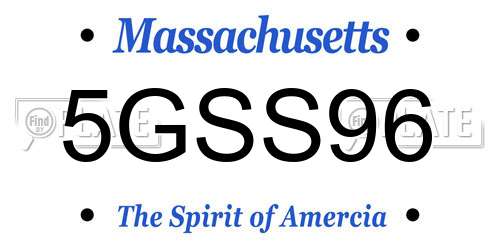 5GSS96 Massachusetts License Plate